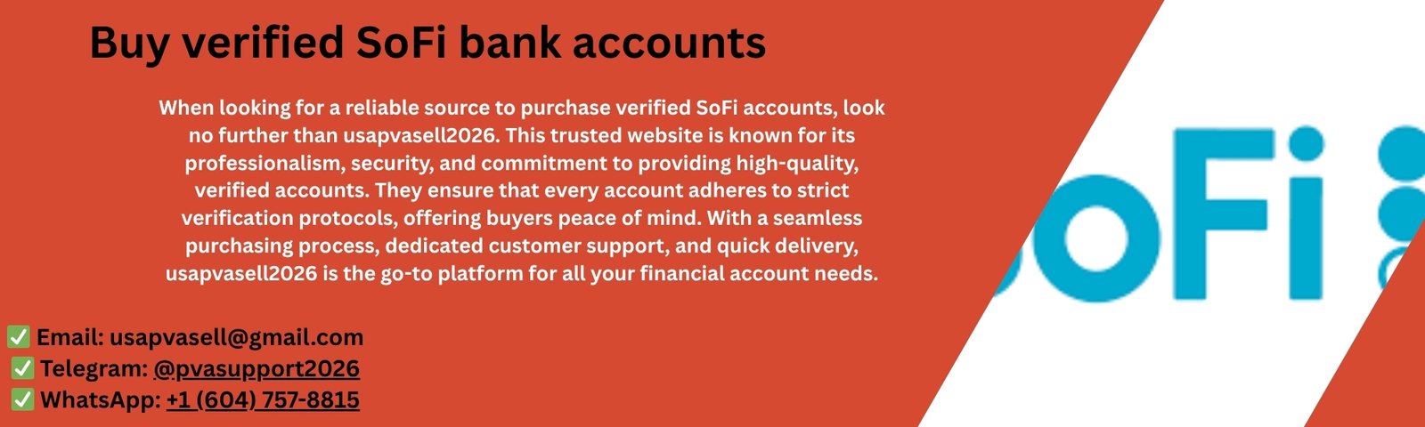Buy verified SoFi bank accounts